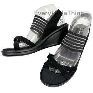 Skechers Rumblers Solar Burst Wedge Sandals 9.5 Memory Foam Slingback Mesh Heel